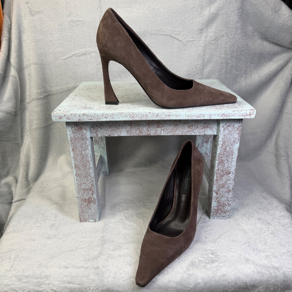 Tony Bianco Swish Pumps Womens Size 7 Espresso Suede Pointed Toe Stiletto Heel